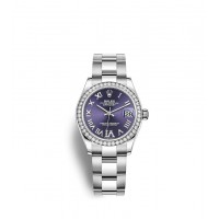 Réplique Rolex Datejust 31 Cadran Blanc Rolesor Aubergine Serti De Diamants m278384rbr-0029