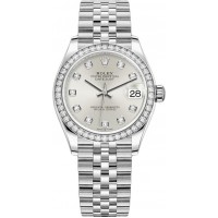 Réplique Rolex Datejust 31 Bracelet Jubilee En Argent Serti De Diamants Blancs m278384rbr-0034