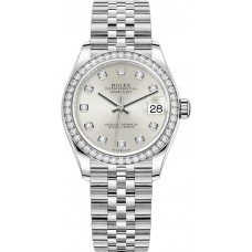 Réplique Rolex Datejust 31 Bracelet Jubilee En Argent Serti De Diamants Blancs m278384rbr-0034