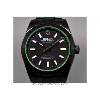 Réplique montre Milgauss 116400GV Bamford PVD cadran noir