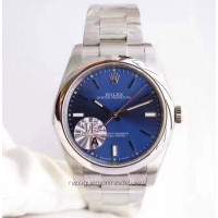 Réplique montre Oyster Perpetual 39 114300 en acier inoxydable cadran bleu