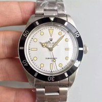 Réplique montre Submariner 6538 cadran blanc en acier inoxydable Big Crown