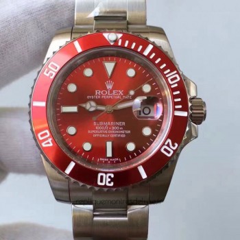 Réplique montre Submariner Date 116610LN Cadran Rouge En Acier Inoxydable