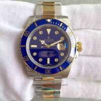 Réplique montre Submariner Date 116613LB Cadran Bleu en acier inoxydable et or jaune 24K