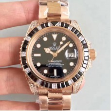 Réplique montre Submariner Date 116618LN Cadran Noir - Or Rose