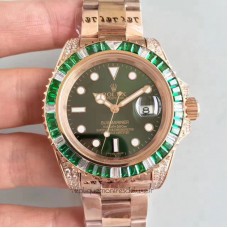 Réplique montre Submariner Date 116618LV Cadran Vert - Or Rose