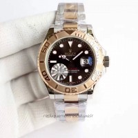 Réplique montre Yacht-Master 40 116623 Cadran en acier inoxydable et chocolat or