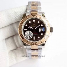 Réplique montre Yacht-Master 40 116623 Cadran en acier inoxydable et chocolat or