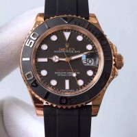 Réplique montre Yacht-Master 40 116655 Cadran Noir Or Rose