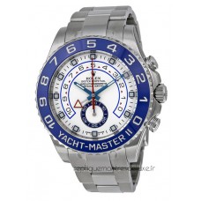 Réplique montre Yacht-Master II 116680 cadran blanc en acier inoxydable