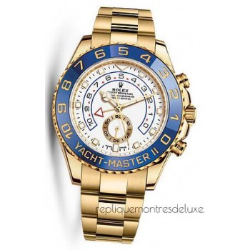 Réplique montre Yacht-Master II 116688 Cadran Blanc En Or Jaune