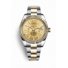 Rolex Sky-Dweller Yellow Rolesor Oyster Steel jaune or 326933 Cadran champagne