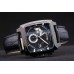 Tag Heuer Monaco Boîtier en céramique noir Cadran noir Bracelet en cuir noir