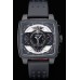 Tag Heuer Monaco Bracelet en cuir perforé noir-rouge Cadran noir 80309