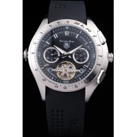 Tag Heuer SLR Lunette tachymétrique Cadran noir Tourbillon bracelet caoutchouc noir