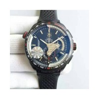 Réplique Tag Heuer Grand Carrera Calibre 36 RS Chronograph CAV5185. FT6020 PVD Cadran noir