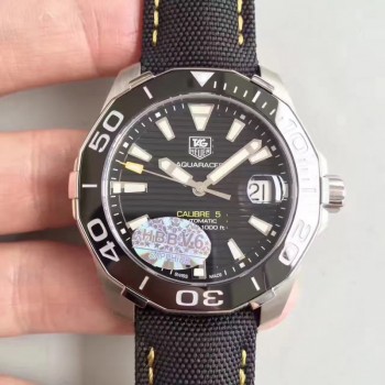 Réplique Tag Heuer Aquaracer Calibre 5 WAY211A. FC6362 Couteau noir en acier inoxydable