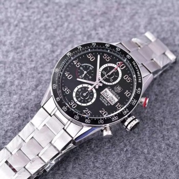 Réplique Tag Heuer Carrera Calibre 16 CV2A10 Stainless Steel Black Dial Calibre 16 