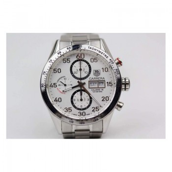 Réplique Tag Heuer Carrera Calibre 16 Stainless Steel White Dial Calibre 16 