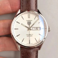 Replique Tag Heuer Carrera Calibre 5 Day-Date 41MM WAR201B. FC6291 Acier inoxydable Blanc Cadran Calibre 5 