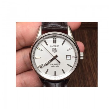 Réplique Tag Heuer Carrera Calibre 5 Stainless Steel White Dial Calibre 5 