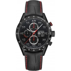 Réplique Montre Tag Heuer Carrera 1887 Chronographe Automatique Cadran Noir Cuir Noir CAR2A80