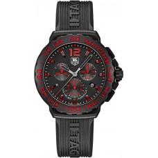 Réplique Montre Tag Heuer Formula 1 Chronographe Cadran Noir & Rouge Caoutchouc Noir CAU111DFT6024