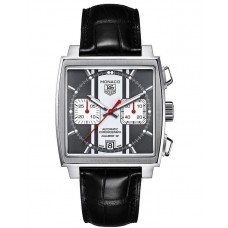 Réplique Montre Tag Heuer Monaco Chronographe Automatique Cadran Noir Cuir Noir CAW211N.FC6177