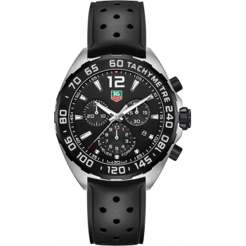 Réplique Montre Tag Heuer Formula 1 Chronographe Cadran Noir Caoutchouc Noir CAZ1110.FT8023