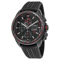 Réplique Montre Tag Heuer Carrera Calibre 16 Cadran Noir Caoutchouc Noir CBB2080.FT6042