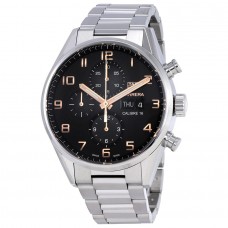 Réplique Montre Tag Heuer Carrera chronographe automatique pour homme avec cadran noir CV2A1AB.BA0738