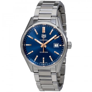 Réplique Montre Tag Heuer Carrera Quartz 39mm Cadran Bleu Femme WAR1112.BA0601