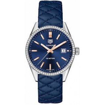 Réplique Montre Tag Heuer Carrera Femme Cadran Bleu Diamant Lunette WAR1114.FC6391