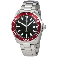 Réplique Montre Tag Heuer Aquaracer pour homme en acier inoxydable avec cadran noir WAY101B.BA0746