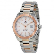 Réplique Montre Tag Heuer Aquaracer cadran argenté acier or rose 18 carats WAY1150.BD0911