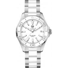 Réplique Montre Montre Tag Heuer Aquaracer à cadran blancj pour dames WAY131B.BA0914