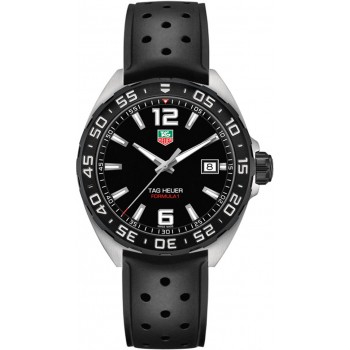 Réplique Montre Tag Heuer Formula 1 cadran noir caoutchouc noir WAZ1110.FT8023