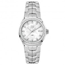 Réplique Montre TAG Heuer LINK en nacre blanche avec cadran en diamant et lunette en diamant WBC1316.BA0600