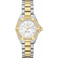 Réplique Montre Tag Heuer Aquaracer pour femme en or jaune 18 carats et acier WBD1421.BB0321