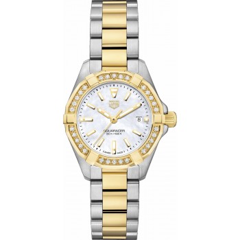 Réplique Montre Tag Heuer Aquaracer pour femme en or jaune 18 carats et acier WBD1421.BB0321